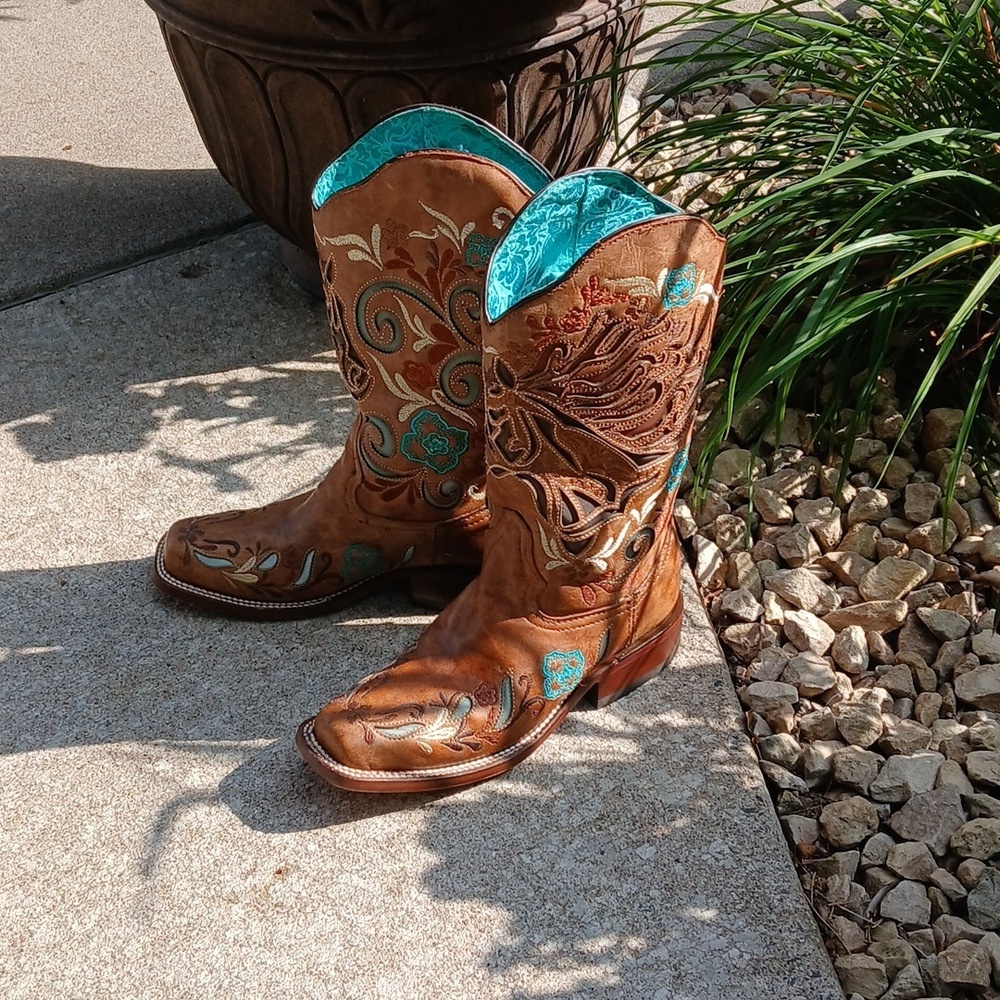 Corral Women's Iridescent Collection Western Boot Square Toe Sand Sz 6 - Picture 13 of 13